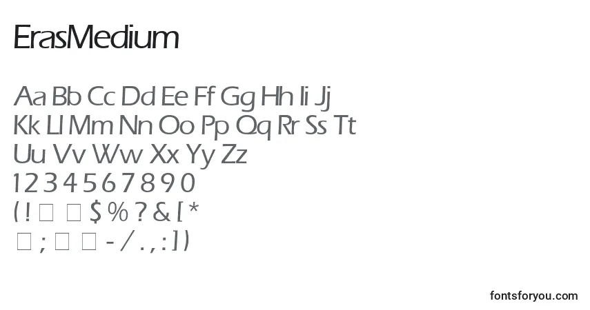 Czcionka ErasMedium – alfabet, cyfry, specjalne znaki