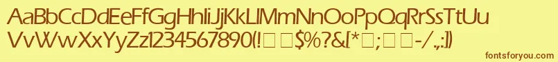 Saiba mais sobre a fonte ErasMedium Fonte ErasMedium – fontes marrons em um fundo amarelo
