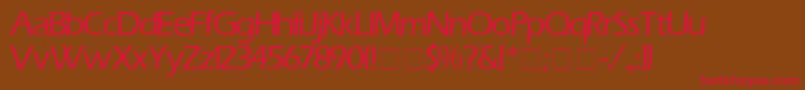 フォントErasMedium – 赤い文字が茶色の背景にあります。