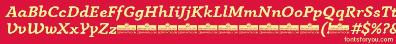 AnaphoraBoldItalicTrial Font – Yellow Fonts on Red Background