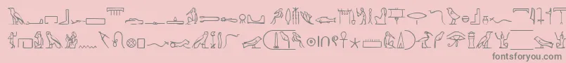 PharoahGlyphMedium-fontti – harmaat kirjasimet vaaleanpunaisella taustalla