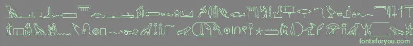 Fonte PharoahGlyphMedium – fontes verdes em um fundo cinza