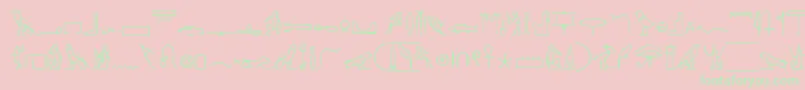 PharoahGlyphMedium-Schriftart – Grüne Schriften auf rosa Hintergrund