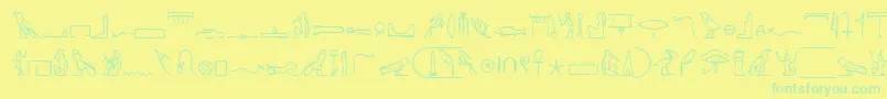 Fonte PharoahGlyphMedium – fontes verdes em um fundo amarelo