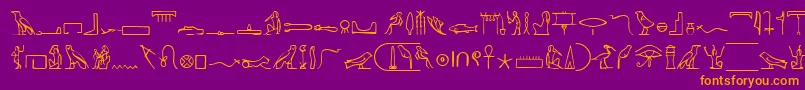 PharoahGlyphMedium-Schriftart – Orangefarbene Schriften auf violettem Hintergrund