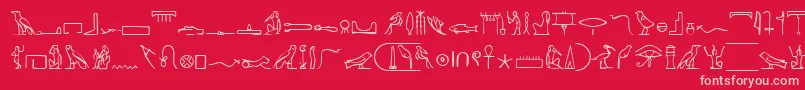 Fonte PharoahGlyphMedium – fontes rosa em um fundo vermelho