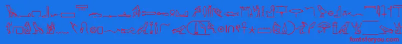 PharoahGlyphMedium Font – Red Fonts on Blue Background