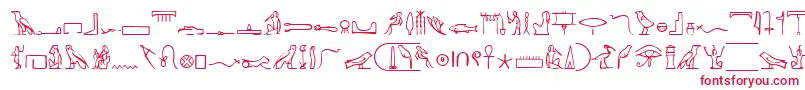 PharoahGlyphMedium-fontti – punaiset fontit valkoisella taustalla