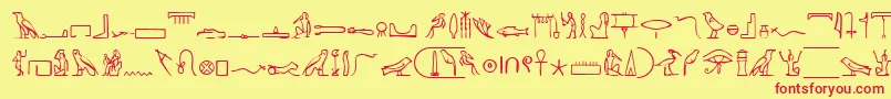 PharoahGlyphMedium-Schriftart – Rote Schriften auf gelbem Hintergrund