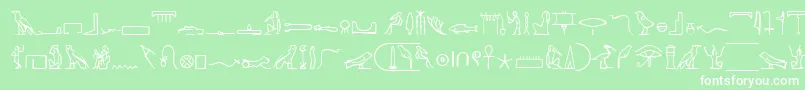 フォントPharoahGlyphMedium – 緑の背景に白い文字