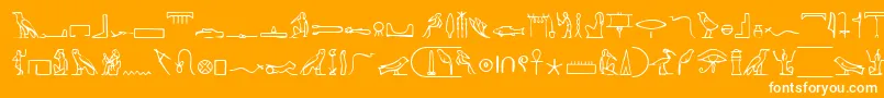 フォントPharoahGlyphMedium – オレンジの背景に白い文字