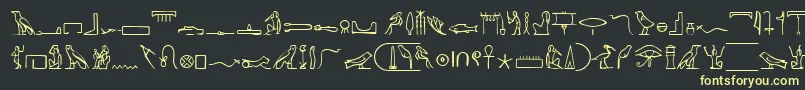 PharoahGlyphMedium Font – Yellow Fonts on Black Background