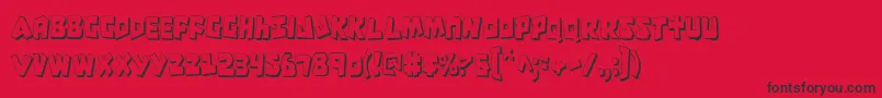 CroMagnumCondensedShadow Font – Black Fonts on Red Background