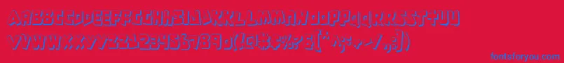 CroMagnumCondensedShadow Font – Blue Fonts on Red Background