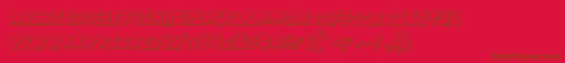 CroMagnumCondensedShadow Font – Brown Fonts on Red Background