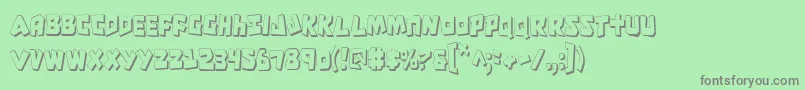 フォントCroMagnumCondensedShadow – 緑の背景に灰色の文字