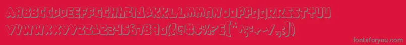 More about CroMagnumCondensedShadow Font CroMagnumCondensedShadow Font – Gray Fonts on Red Background