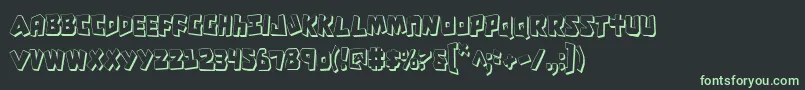 CroMagnumCondensedShadow-Schriftart – Grüne Schriften auf schwarzem Hintergrund