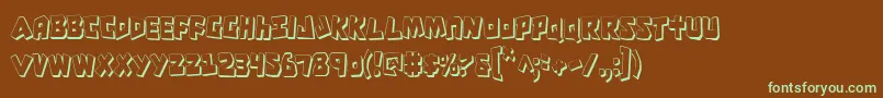 CroMagnumCondensedShadow Font – Green Fonts on Brown Background