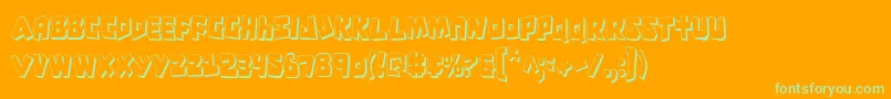 フォントCroMagnumCondensedShadow – オレンジの背景に緑のフォント