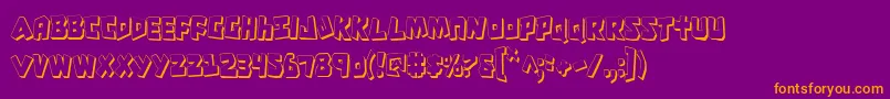 CroMagnumCondensedShadow Font – Orange Fonts on Purple Background