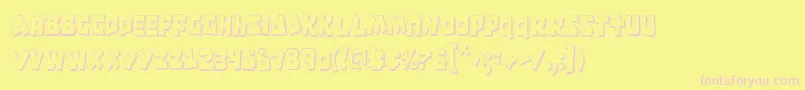 フォントCroMagnumCondensedShadow – ピンクのフォント、黄色の背景