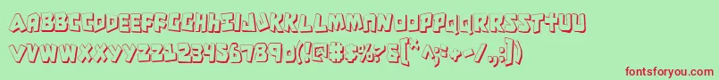 フォントCroMagnumCondensedShadow – 赤い文字の緑の背景