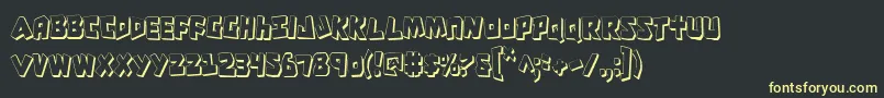CroMagnumCondensedShadow Font – Yellow Fonts on Black Background