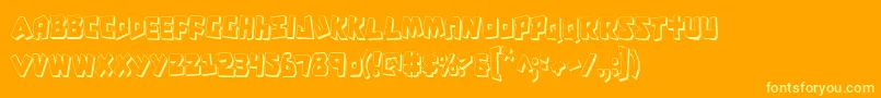 CroMagnumCondensedShadow Font – Yellow Fonts on Orange Background
