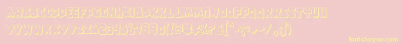 CroMagnumCondensedShadow-Schriftart – Gelbe Schriften auf rosa Hintergrund