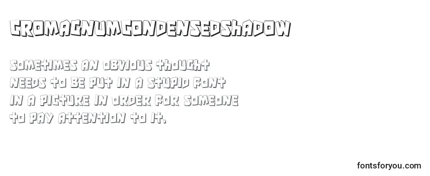 Przegląd czcionki CroMagnumCondensedShadow