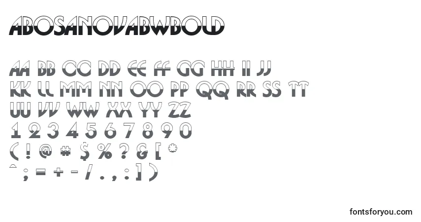 Czcionka ABosanovabwBold – alfabet, cyfry, specjalne znaki