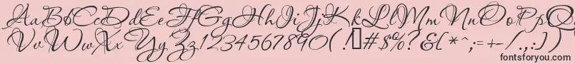 Passionsconflictrob-Schriftart – Schwarze Schriften auf rosa Hintergrund