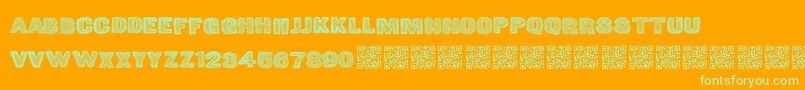 Greatshake Font – Green Fonts on Orange Background