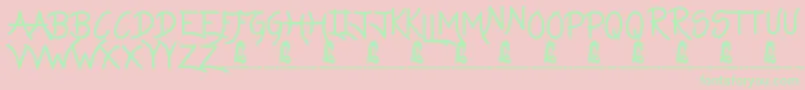 LazyGirls Font – Green Fonts on Pink Background