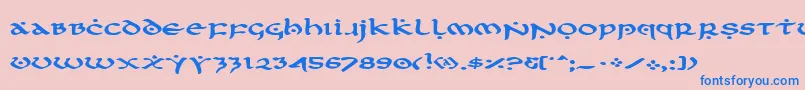 Firste-Schriftart – Blaue Schriften auf rosa Hintergrund