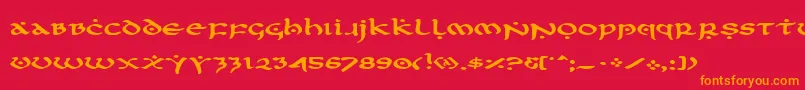 フォントFirste – 赤い背景にオレンジの文字