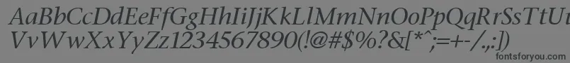 Czcionka StoneItalic – czarne czcionki na szarym tle