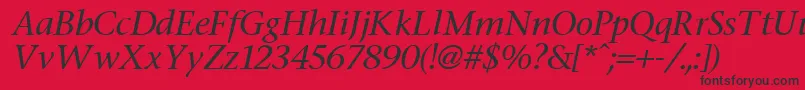 Fonte StoneItalic – fontes pretas em um fundo vermelho