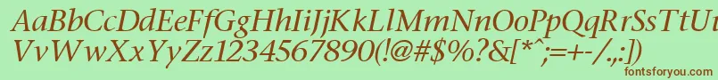 StoneItalic Font – Brown Fonts on Green Background