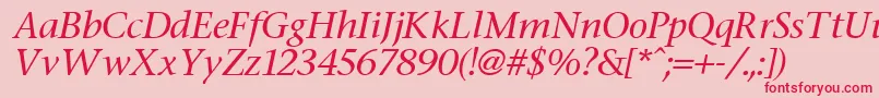 StoneItalic Font – Red Fonts on Pink Background