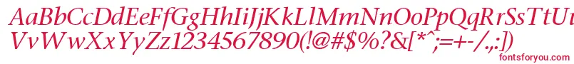 Czcionka StoneItalic – czerwone czcionki