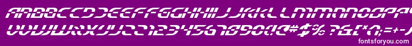 フォントStarfighterBetaItalic – 紫の背景に白い文字