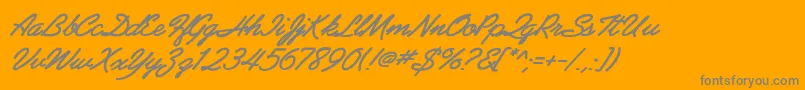 Czcionka PreludeflfBolditalic – szare czcionki na pomarańczowym tle