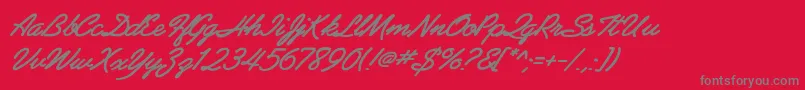 PreludeflfBolditalic Font – Gray Fonts on Red Background