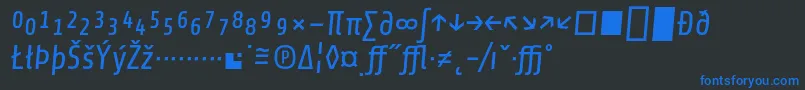 フォントShareItalicexp – 黒い背景に青い文字