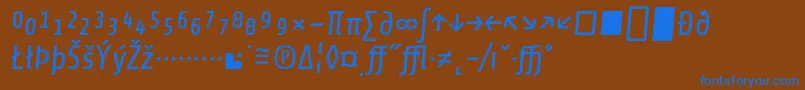 フォントShareItalicexp – 茶色の背景に青い文字