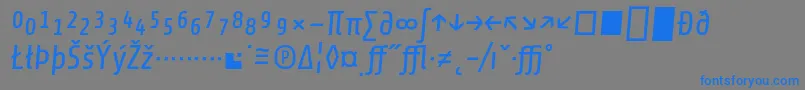 フォントShareItalicexp – 灰色の背景に青い文字