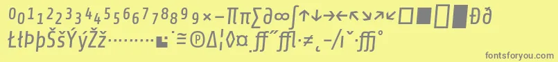 フォントShareItalicexp – 黄色の背景に灰色の文字