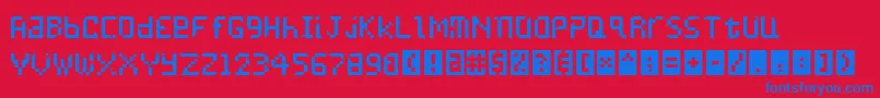 Undatame Font – Blue Fonts on Red Background